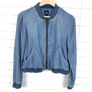 Gap Chambray Denim Bomber Jacket